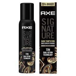 axe signature dark temptation bodyspray deodorant for men, no-gas formula, long-lasting fragrances 154 ml