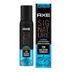 axe signature champion long lasting no gas body spray deodorant for men fresh aqua fragance 200 ml