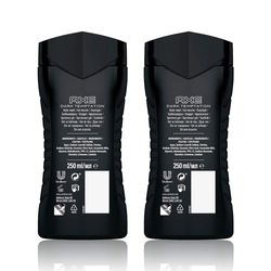 axe dark temptation 3 in 1 body, face & hair wash for men, shower gel, choclate fragrance 250 ml (pack of 2)