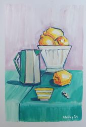 still life art print, lemons - kitchen design, dining room design, home decor, wall design