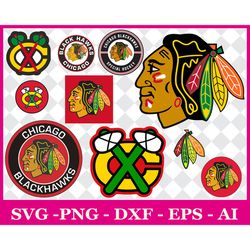 Chicago Blackhawks Svg Bundle, Chicago Blackhawks Svg, Sport Svg, Nhl Svg, Png, Dxf, Eps Digital File.