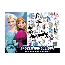 46 frozen bundle svg, disney svg, frozen bundle svg