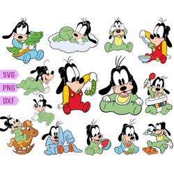 disney baby goofy svg bundle, goofy svg, baby goofy png svg, baby goofy dxf, baby goofy birthday svg