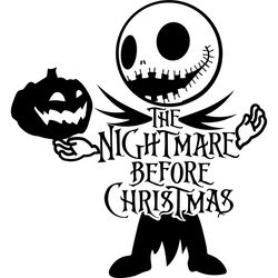 jack skellington with no santa hat with text svg, nightmare before christmas svg, nightmare svg, digial download
