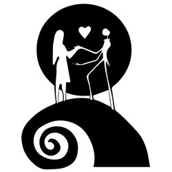 jack and sally shiloutte, christmas svg, halloween nightmare svg, nightmare svg, digital download-16