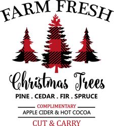 farm fresh christmas trees svg, buffalo plaid christmas svg, buffalo plaid logo svg, digital download