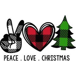 peace love christmas svg, buffalo plaid christmas svg, buffalo plaid logo svg, digital download