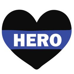 heart police flag svg, thin blue line police svg, thin blue line svg, blue lives matter digital download