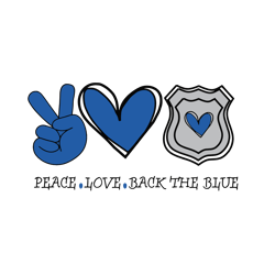 peace love back the blue svg, police svg, police thin blue line svg, blue lives matter, digital download