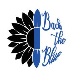 sunflower thin blue line svg, police svg, police thin blue line svg, blue lives matter, digital download