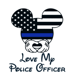 love my police officer svg, mickey head american flag svg, mouse american svg, digital download