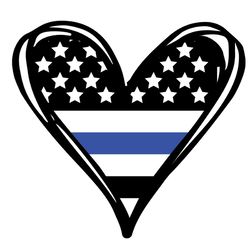 heart svg, police svg, police thin blue line svg, blue lives matter, digital download