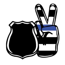 police badge peace svg, police svg, police thin blue line svg, blue lives matter, digital download