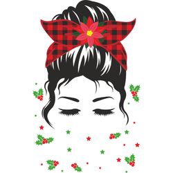 christmas messy bun svg, messy bun svg, christmas logo svg, christmas vibes svg, digital download