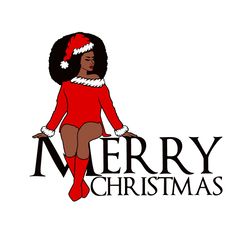black girl christmas svg, merry christmas png, afro woman christmas svg, digital download-3