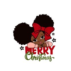 black girl christmas svg, merry christmas png, afro woman christmas svg, digital download-6
