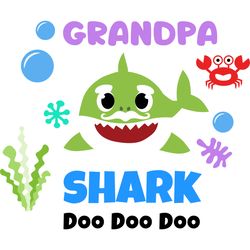 grandpa shark svg, baby shark family svg, baby shark birthday family svg, shark family svg, shark svg, cut file-3