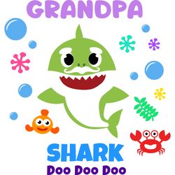 grandpa shark svg, baby shark family svg, baby shark birthday family svg, shark family svg, shark svg, cut file-5