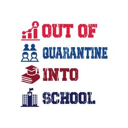 out of quarantine into school svg, school svg, school shirt svg, teacher svg, digital download