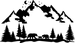 bears in mountain and forest svg, camping svg, camper svg, camping love svg, camping vans svg instant download
