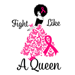 fight like a queen breast cancer awareness vector svg, breast cancer svg, cancer awareness svg instant download