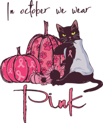 in october we wear pink svg, cat halloween svg, halloween svg, breast cancer svg, instant download