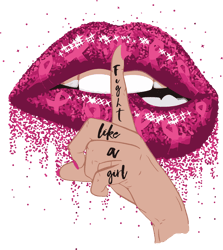 fight like a girl lips svg, breast cancer svg, cancer awareness svg, instant download