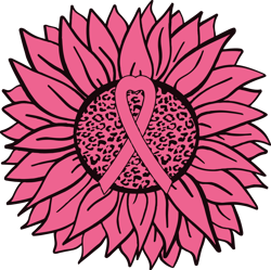 sunflower pink ribbon svg, breast cancer svg, cancer awareness svg, instant download