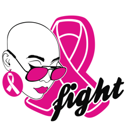 fight pink ribbon svg, bald woman svg, breast cancer svg, cancer awareness svg, instant download