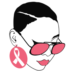 woman with glasses svg, pink ribbon svg, breast cancer svg, cancer awareness svg, instant download
