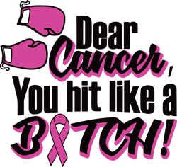 dear cancer you hit like a bitch svg, breast cancer svg, cancer awareness svg, digital download