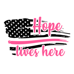 hope lives here svg, breast cancer svg, cancer awareness svg, digital download