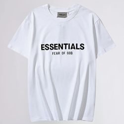 essentials fear of god tee -streetwear oversized t-shirt - unisex high street fashion - minimalist logo crew neck shirt