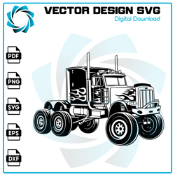 semi truck svg, semi truck clipart, semi truck cricut, semi truck cutfile, semi truck shirt, semi trailer svg