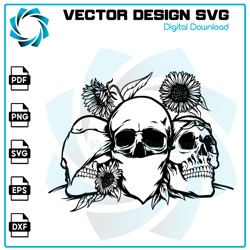 three wise skulls svg, see hear speak no evil svg, hear see speak skull svg, skull svg, skull clipart, png