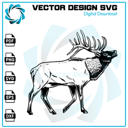 elk deer svg, deer hunting svg, elk deer clipart, elk deer cricut, elk deer cutfile, buck svg, elk deer nature svg