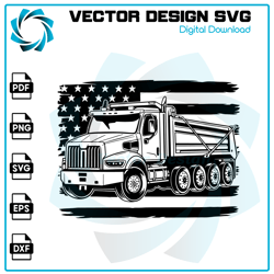 dump truck with flag svg, dump truck svg, truck svg, big truck clipart, truck svg, truck cricut, truck cutfile, truck dr