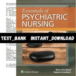 test bank for essentials of psychiatric nursing 2nd edition by boyd pdf | instant download | all chapters included