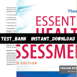 test bank for essential health assessment 2nd edition thompson pdf | instant download | all chapters included