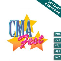 retro cma fest stars ringer png sublimation download