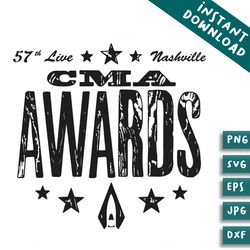 vintage 57th live cma awards svg cutting digital file