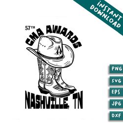 57th cma awards boots nashville svg digital cricut file