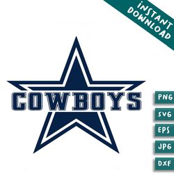 cowboy star football team nfl svg cutting digital file