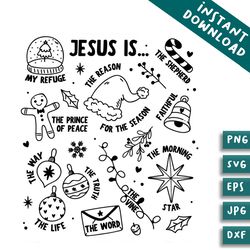 retro nativity jesus is the reason svg cutting digital file