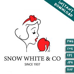 snow white and co since 1937 svg graphic design file