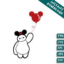 retro big hero baymax mickey ears balloon svg digital file