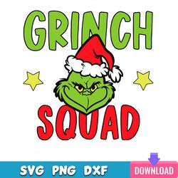 grinch squad santa hat svg