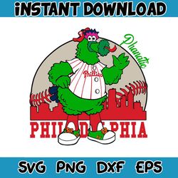 vintage phillie phanatic cartoon baseball svg