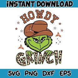 vintage howdy grinch svg