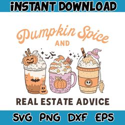 pumpkin spice and real estate advice svg digital